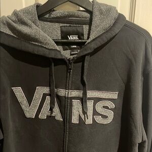 Vans Charcoal and Black Zip-Up Hoodie